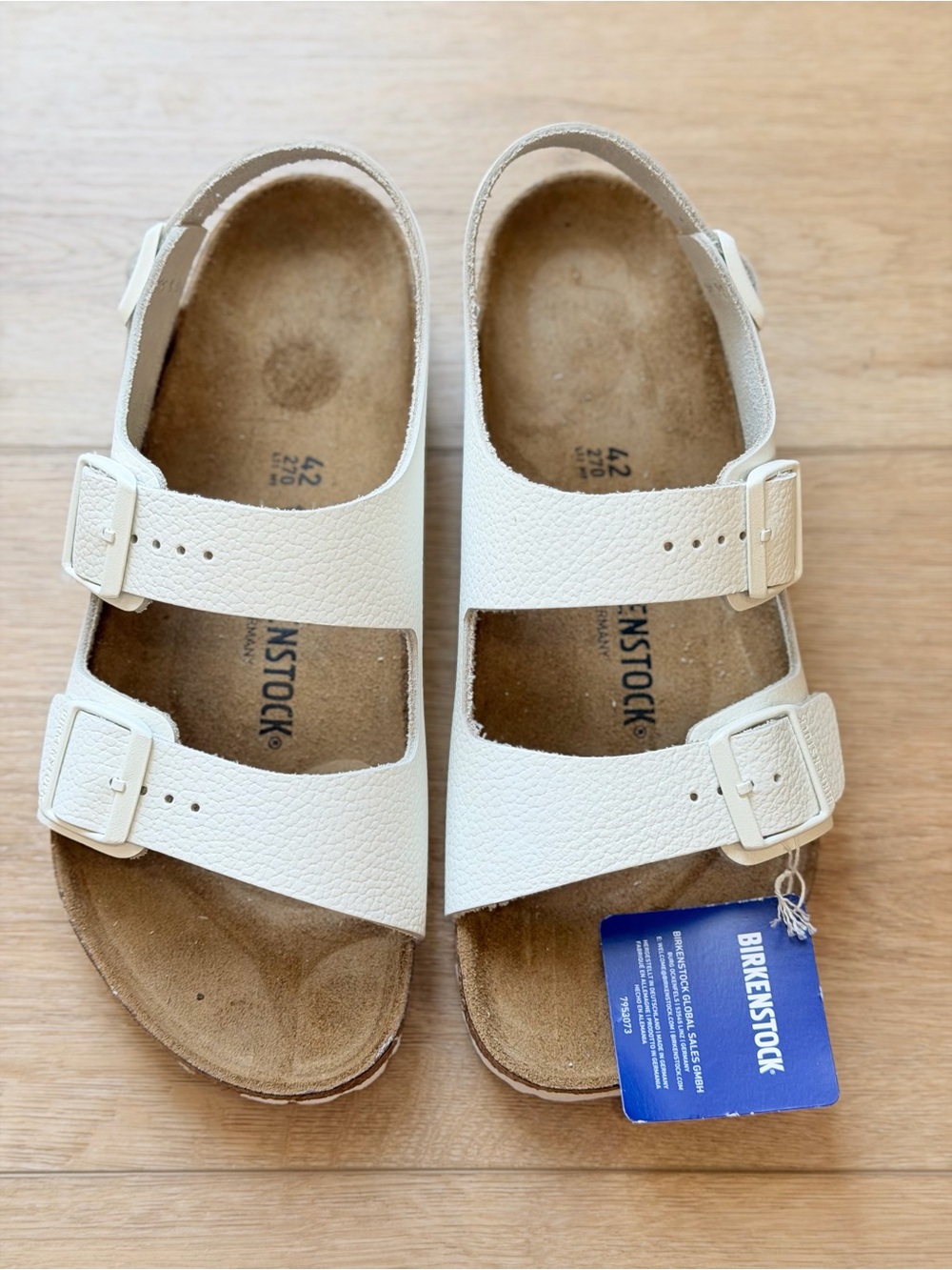 Birkenstock Kids Off-White Two-Strap Adjustable Sandals
